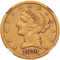 $5 1879-CC NGC VF20 CAC