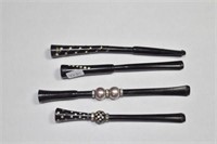 4 WOODEN CIGARETTE HOLDERS WITH RHINESTONE AND