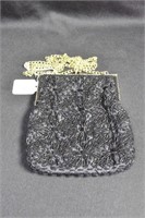 BEADED PURSE WITH JET BEADS - STYLED BY DU-VAL -