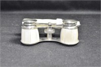 MOTHER OF PEARL AND CHROME OPERA GLASSES WITH