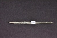 ART DECO STERLING SILVER CALIGRAPHY PEN MARKED: