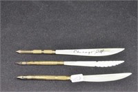 3 FEATHER STYLE MOTHER OF PEARL CALIGRAPHY PENS 1