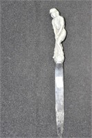 LETTER OPENER - PEWTER GOLFER ATOP STAINLESS