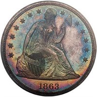 $1 1863 PCGS PR65+