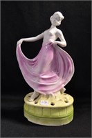 DANCING LADY IN PINK AND GREEN - 9" MARKED: 4272