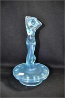 LADY WITH SWIRLING SKIRT - 8" - BLUE GLASS