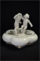 DANCING CHILDREN IN BOWL - 5" - WHITE WITH GOLD
