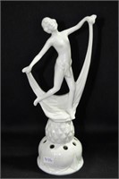 SCARF DANCER ATOP BALL - 8 1/2" - WHITE MARKED: