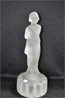 DRAPED LADY IN SATIN GLASS - 12 1/2" MARKED WITH