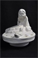 HOBART GIRL WITH DUCK - 5 1/2" - IVORY MARKED: