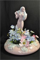 LADY WITH DUCK - 14" - PINK AND BLUE MARKED: