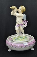 CUPID BLOWING CONCH SHELL - 8" - COLORED MARKED: