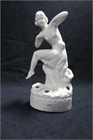 DECO LADY SEATED WITH RIGHT LEG UP - 8" - IVORY