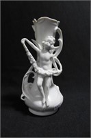 YOUNG LADY WITH ROSE GARLAND VASE - 6" - IVORY
