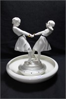 2 DANCING GIRLS WITH BOWL - 10" HIGH X 9" WIDE -