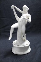 SCARF DANCER WITH RIGHT LEG UP - 8" HIGH - IVORY