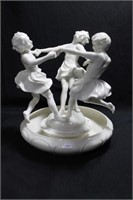 THREE DANCING GIRLS WITH BOWL - 10 1/2" HIGH X 9"