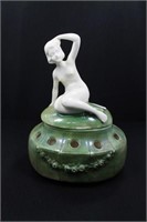 NUDE INSERT SITTING ATOP FLOWER FROG - LADY IN