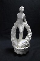 DECO LADY WITH WREATH - 9 1/2" - IVORY MARKED: