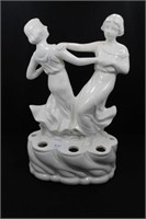 TWO LADY'S DANCING - WHITE - 8" HIGH MARKED: