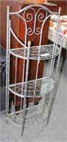 WROUGHT IRON RACK WITH3 GLASS SHELVES 20" W X 10"