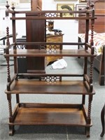 WALNUT, STEP BOOKCASE 4 SHELVES-EACH WITH