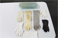 GLOVE BOX AND GLOVES QUILTED COVERED BOX WITH 12