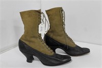 VICTORIAN LADIES SHOES BLACK LEATHER LOWERS,