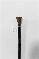 34 1/2" BAMBOO WALKING STICK METAL HANDLE WITH