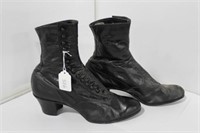 VICTORIAN LADIES SHOES HIGH TOP, BUTTON UP, BLACK