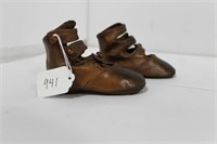 VICTORIAN BABY SHOES BRONZED, BUTTON UP