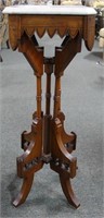 VICTORIAN, WALNUT, MARBLE TOP PLANT STAND EAST