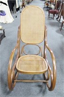 BENT WOOD ROCKING CHAIR RATTAN SEAT AND BACK -