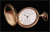 Elgin Pocket Watch, Antique in Hunter Case, Plated