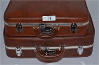 Pair of Vintage Brown Venture Suitcases