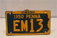 1950 Pennsylvania License Plate-Great Condition