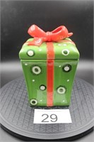 Green Gift Box w/Red Ribbon