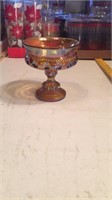 Vintage gold carnival glass Candy dish