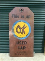 Original OK Holden used car sign approx 6x3 ft