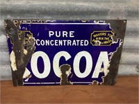 Original Cocoa enamel sign approx 48 x 30 cm