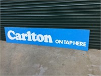 Carlton on tap sign approx 8 x 2 ft