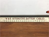 Battery cable wooden sign appox 100 x 9 cm