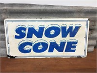 Snow cone sign wooden approx 70 x 35 cm