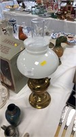 Oil lamp with glass shade