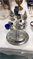 Silver plated tureen & sugar sifter etc.