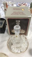 Crystal d,arques decanter glasses & tray,boxed
