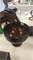 Brown glass mosaic bowl