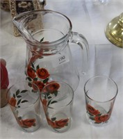 Retro jug & three glasses