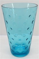 Mid Century Blue Coin Dot Vase