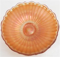 Carnival Glass Ribbed Shell Pattern Candy Dish